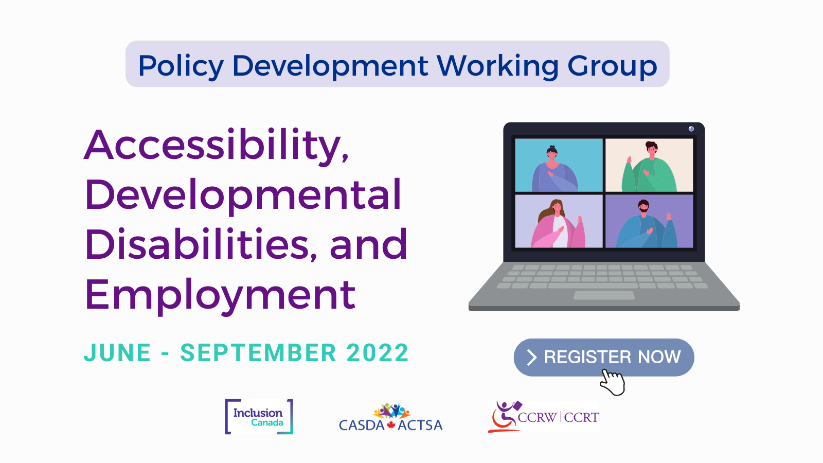 Promotional graphic to recruit working group members