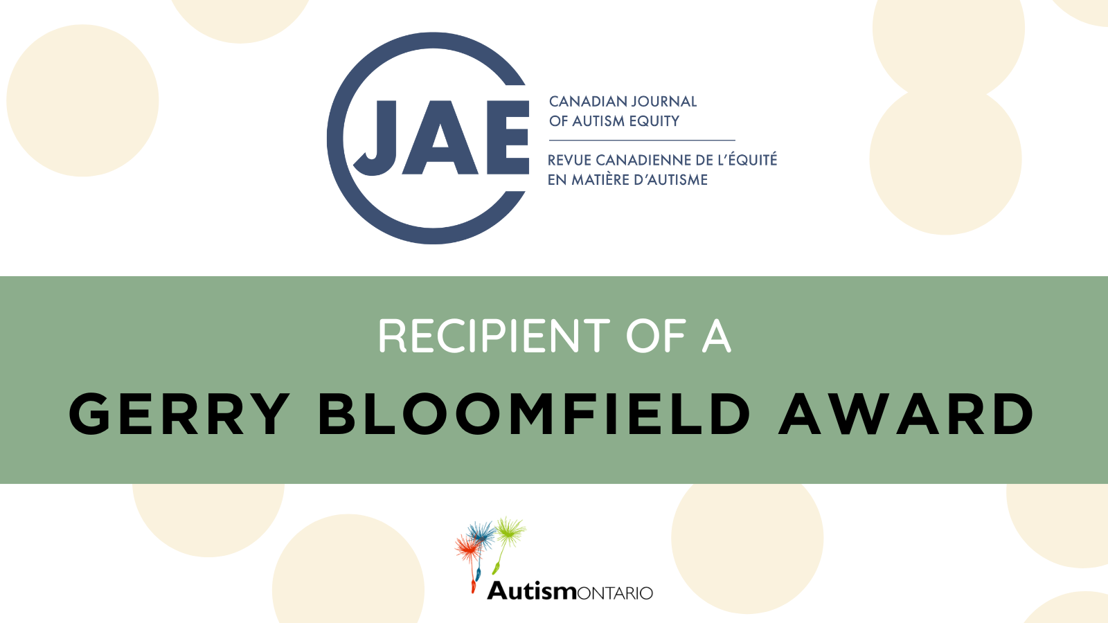 Promotional graphic highlighting CJAE's award