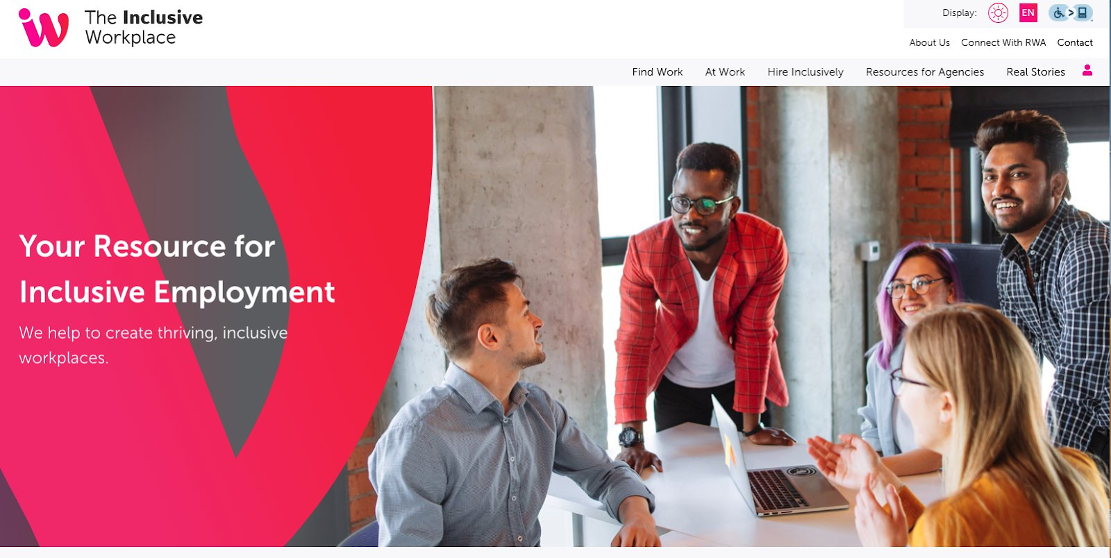The Inclusive Workplace website home page