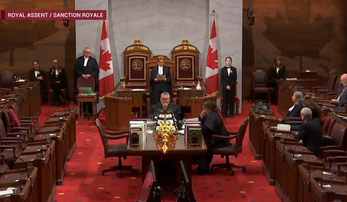 Inside of Senate Chamber during Royal Assent process