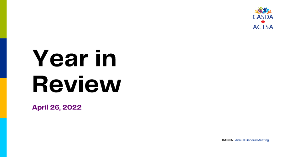 Title slide of Year in Review presentation
