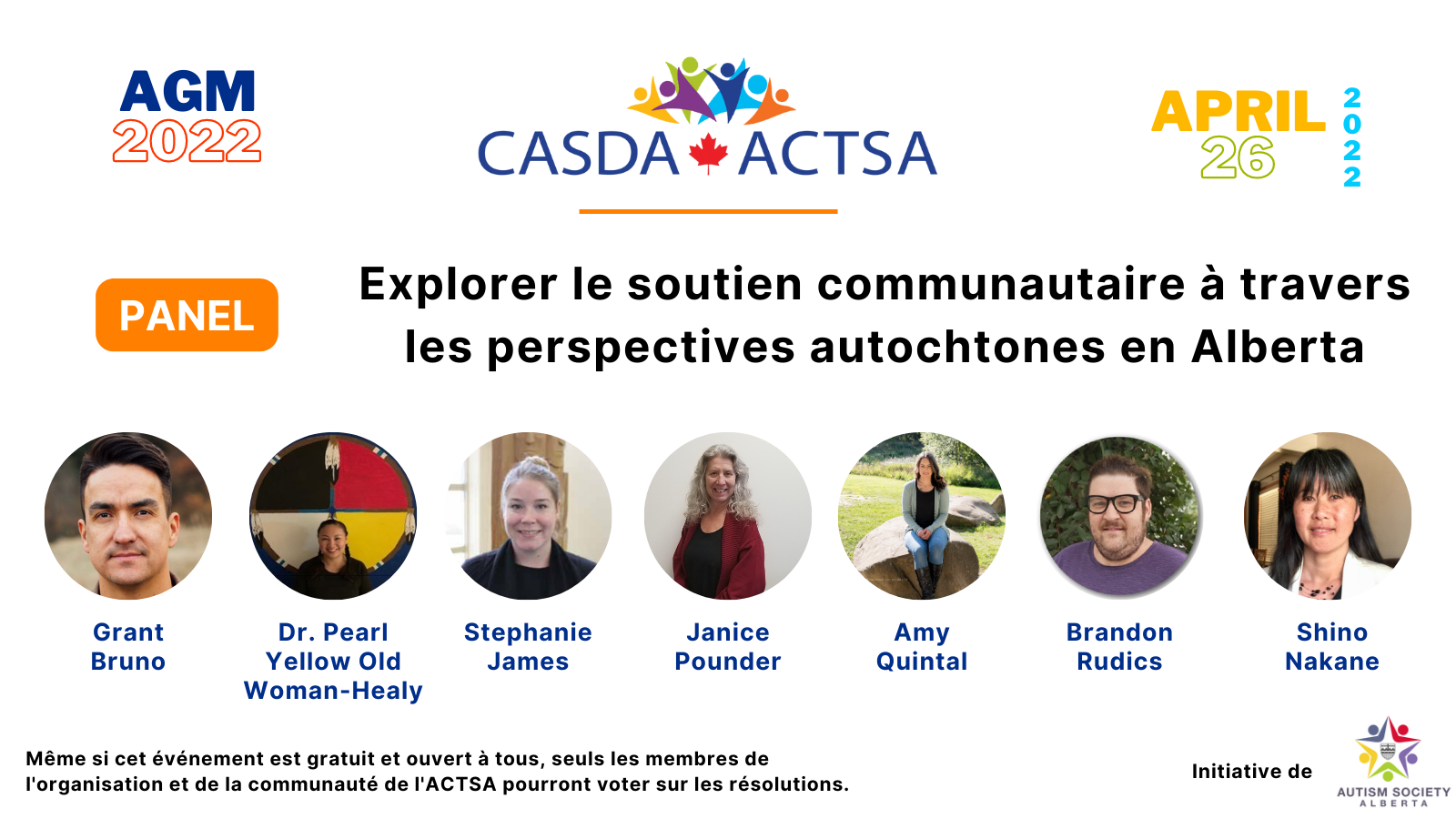 Graphique promotionnel pour le panel d'invités de l'assemblée générale annuelle
