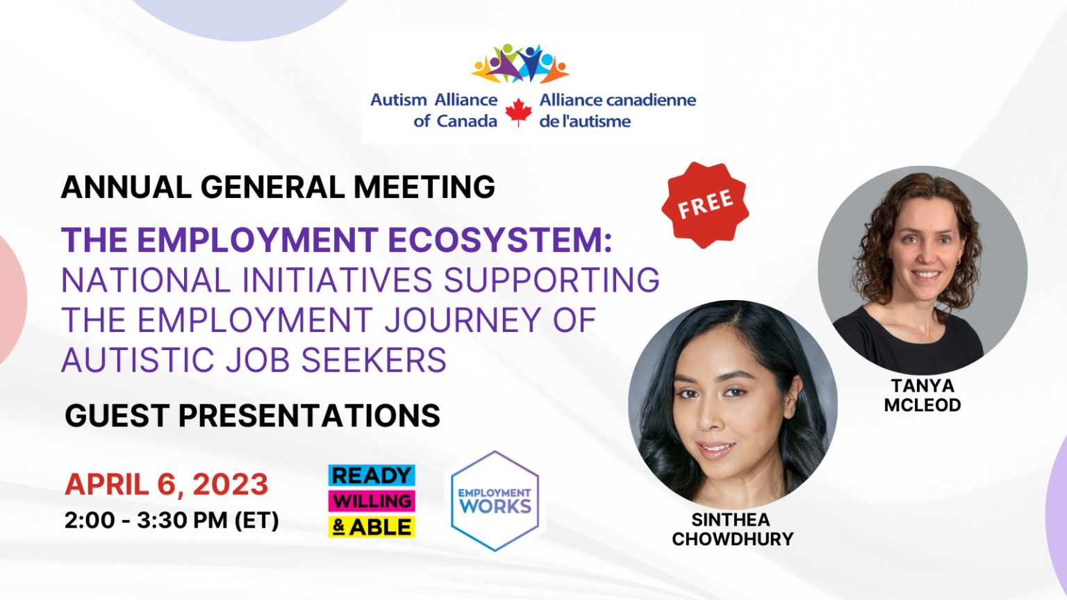 Poster for Annual General Meeting with detaila about the the guest presentations.