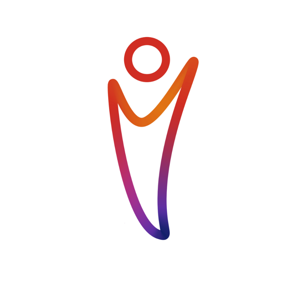 One abstract figure jumping
